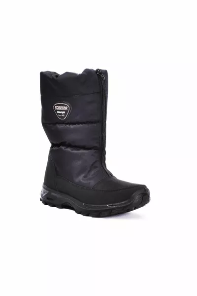  Текстилни черни водоустойчиви дамски ботуши за сняг