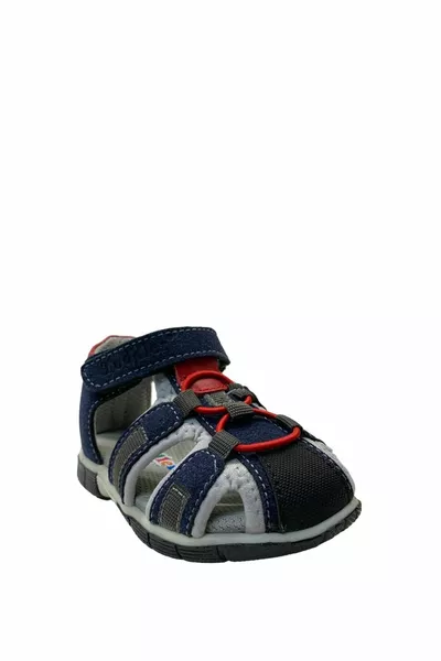  Orthopedic Baby Boys Navy Blue/Red Leather Sandals