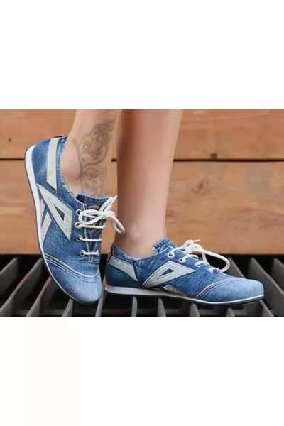 Baskets en denim bleu pour femme