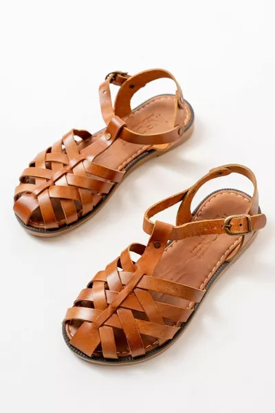  Sandali da donna in vera pelle ortopedica marrone chiaro