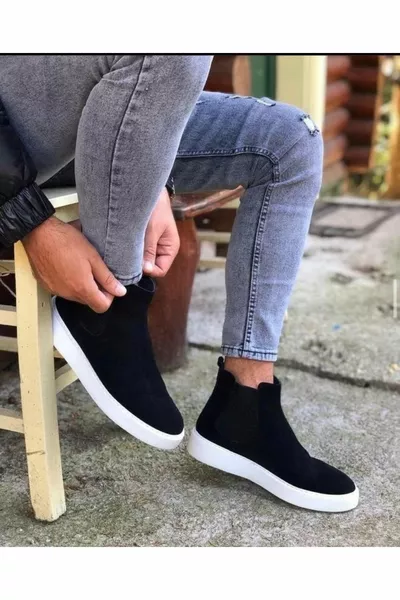 Genuine Leather, Sports Style Orthopedic Men's Boots