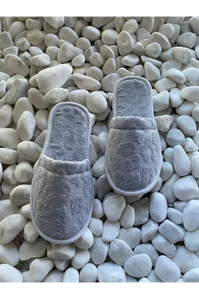 Baumwoll-Jacquard-Hausschuhe mit Leopardenmuster