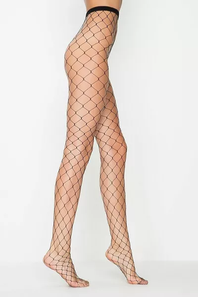 جوارب طويلة شبكة صيد كبيرة سوداء نسائية