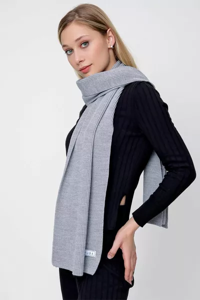 وشاح ثيسالونيكي محبوك للسيدات رمادي 