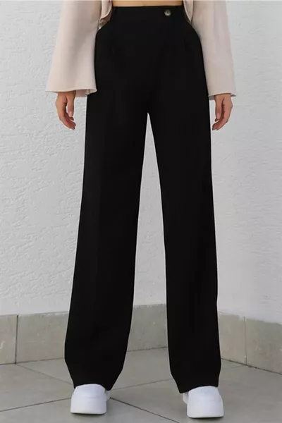 بنطلون بالازو أسود نسائي 