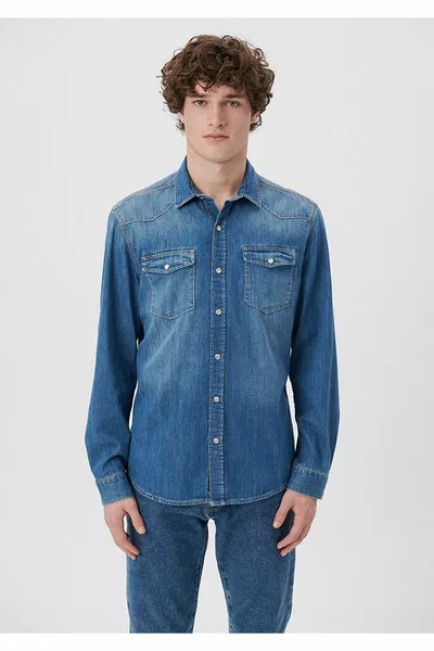 ريو عارضة النيلي خمر جان قميص المجهزة / المجهزة تناسب 