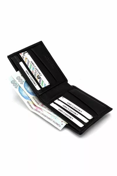 جلد طبيعي مخفي حامل بطاقة مقصورة محفظة الرجال 