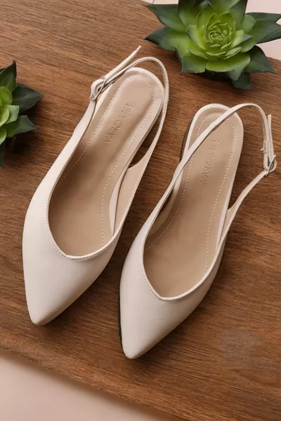 Luke بيج (كعب 2 سم) مقدمة مدببة للاستخدام اليومي أحذية الباليه