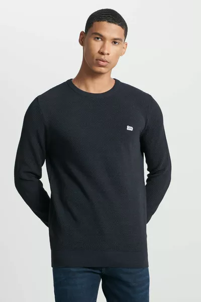 العادية صالح عادي قطع الطاقم الرقبة الرجال الأزرق الداكن سترة متماسكة