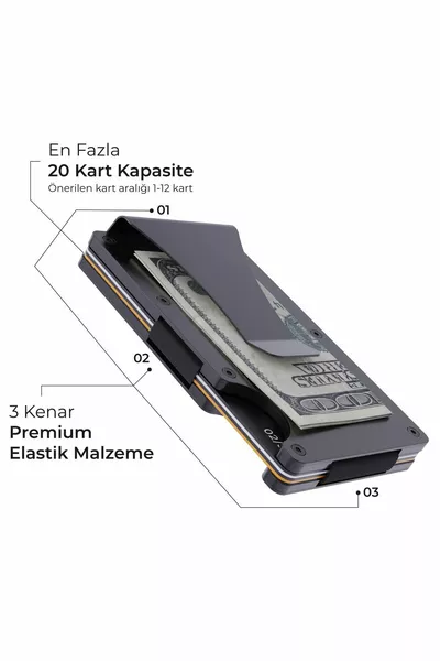 Porte-cartes Cardx - Burano Clips - Porte-cartes minimaliste nouvelle génération - Protection RFID (NOIR)