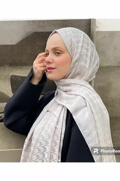 Kazayağı Desen Taş Pamuk Jakar Şal