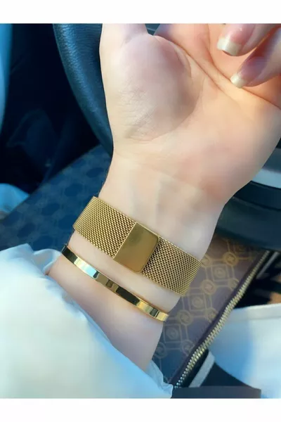 Stahl Digitaluhr Led Mesh Cord Digital Neues Modell Frauen Unisex Armbanduhr (nur Uhr)