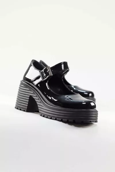 Women's Non-Slip Sole Buckle Detailed Patent Leather Loafer Shoes