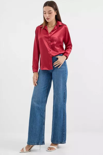  Chemise fluide en satin A.burgundy