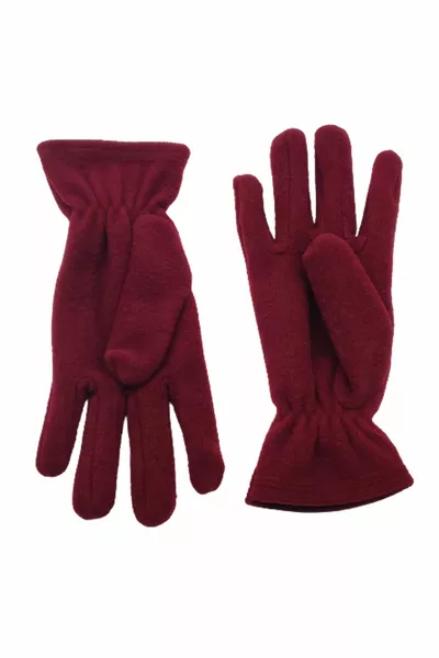 Guanti in pile termico invernale bordeaux da donna