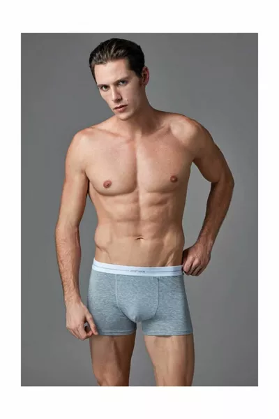 Сива, черна и тъмносиня мъжка стреч боксерка 3 части