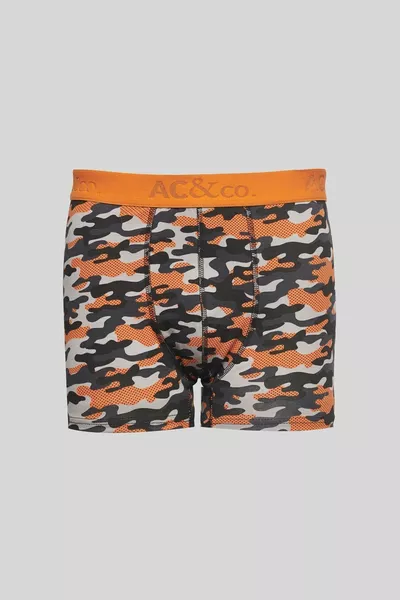 Zwart Oranje 3-delig katoenen flexibele boxerpakket voor heren