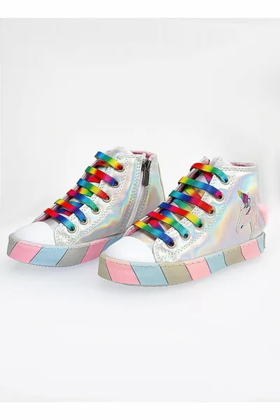 يونيكورن الهولوغرام الجانب التماس العظام الفتيات أحذية رياضية