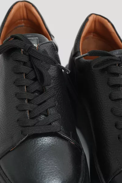 Tommy Chaussures Sneaker Homme en cuir Noir