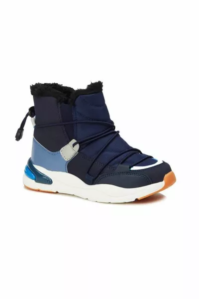 k. Темно-синие меховые сапоги для девочек