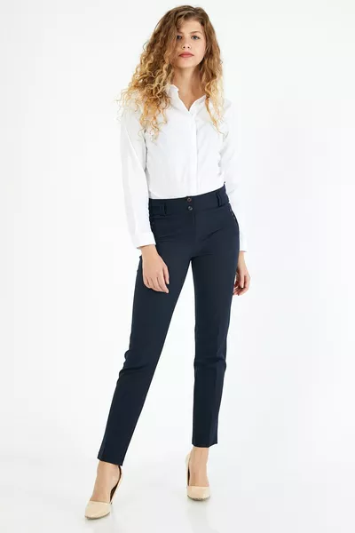 Basic Hemd mit verdecktem Knopf für Damen