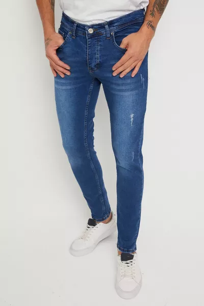 Jeans Uomo Skinny Fit Lycra Nail Blu
