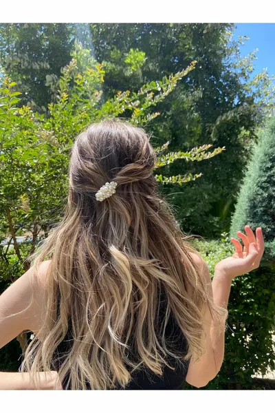 مشبك مشط صغير لؤلؤي 4 سم مشبك لؤلؤي