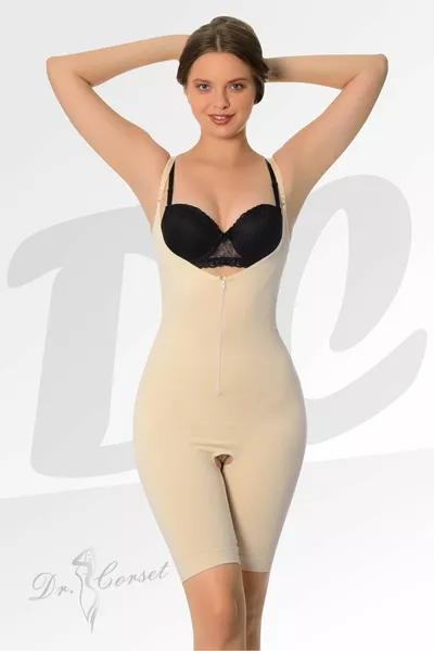 Athens Corset Full Body Shaper with Inner Hooks and Outer Zipper Tightening Corset