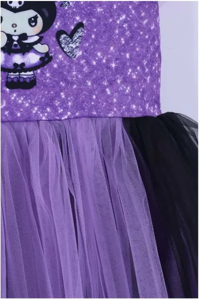 فستان بناتي مع حقيبة وتاج بطبعة كورومي، للأعمار من 3 إلى  سنوات