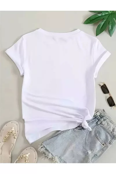 Unisex Trend T-shirt with Feather and Seagull Print