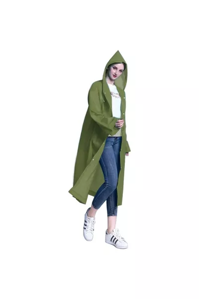 معطف مقاوم للماء والرياح من قماش إيفا باللون الزيتوني