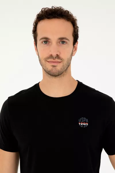 Heren Regular Fit Ronde Hals Zwart T-shirt 