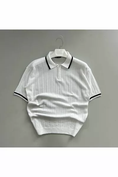 Baby White Emerald 3-Pack Knit T-Shirt with Collar Detail