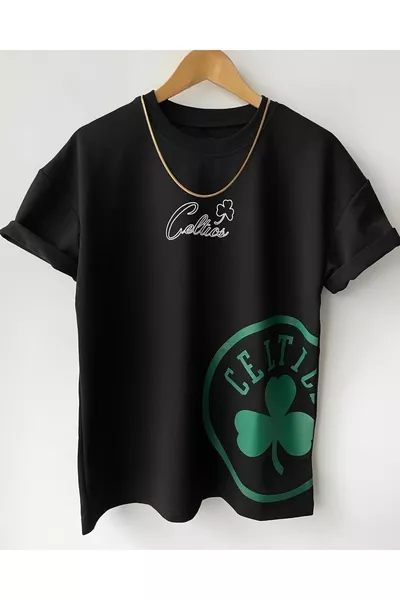 Kids Boys Boston Celtics Oversized Printed Cotton Crew Neck Short Sleeve T-shirt