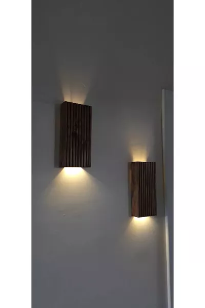 Holz Dekorative Authentische Design 2 Stück Hotel, Café, Restaurant, Balkon Batterie LED Wandleuchte