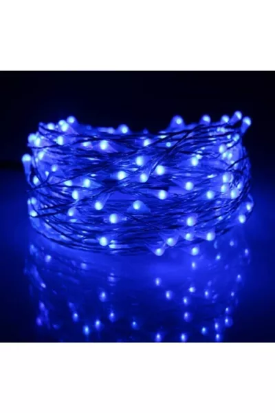 Светодиодная гирлянда 3 метра синяя на батарейках, мощные светодиоды