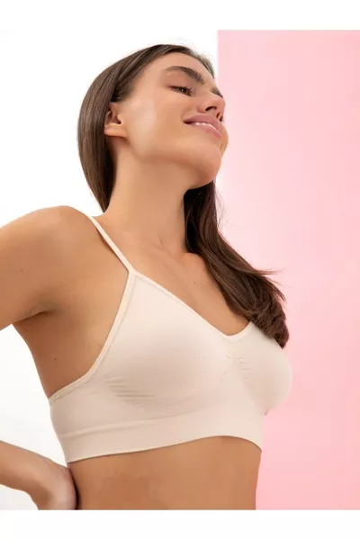 Писун Модел Спортен сутиен с презрамки срещу отпускане, корсет, подпомагащ изправената стойка, телесен цвят