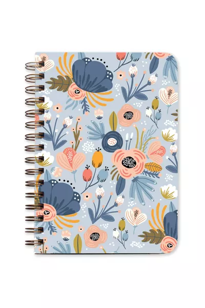 Независим планер с тетрадка с сини цветя
