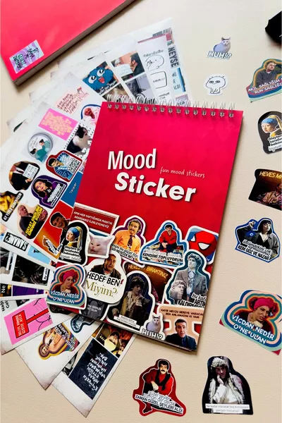 Mood Забавен стикерен албум  броя за Bullet Journal, Scrapbook, лаптоп, Mood стикер