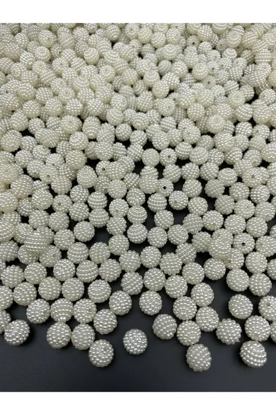 توت العليق المقطع،  غرام حبة لؤلؤية مقطعة بلون كريم  مم، خرز لصناعة الحقائب (~ قطعة)