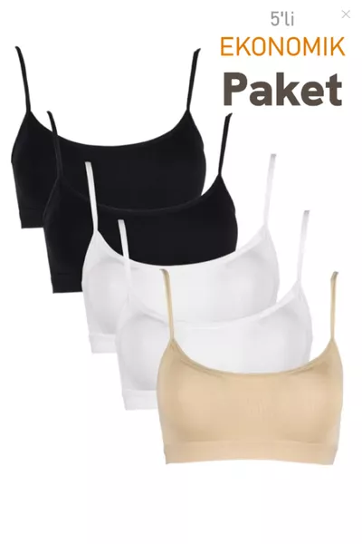 صدرية نسائية من سيرديس، ملونة، مكونة من 5 قطع، مع حمالات ونصف كم