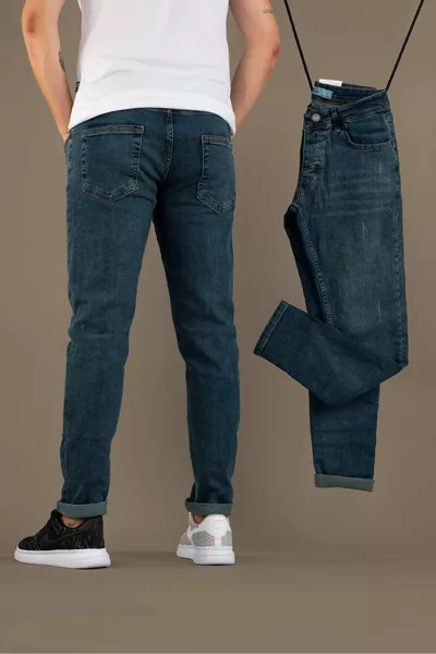 بنطلون جينز رجالي بقصة ضيقة نحيفة