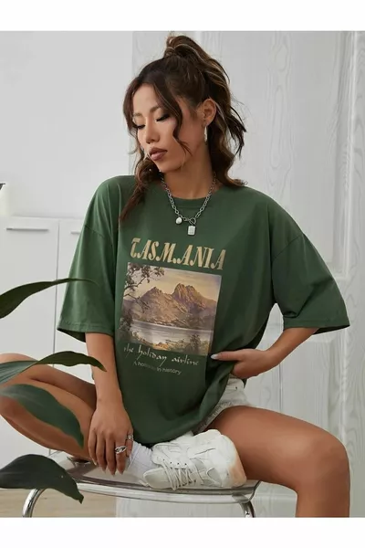 تيشيرت واسع مشترك مطبوع