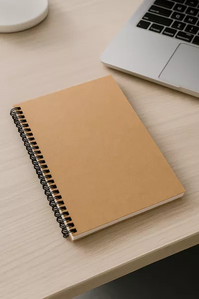 دفتر  بغلاف كرافت بدون سطور، دفتر ،  ورقة ( صفحة)