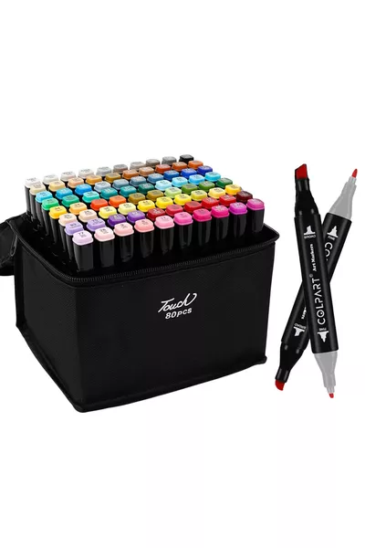 Двусторонний набор из  маркеров с сумкой