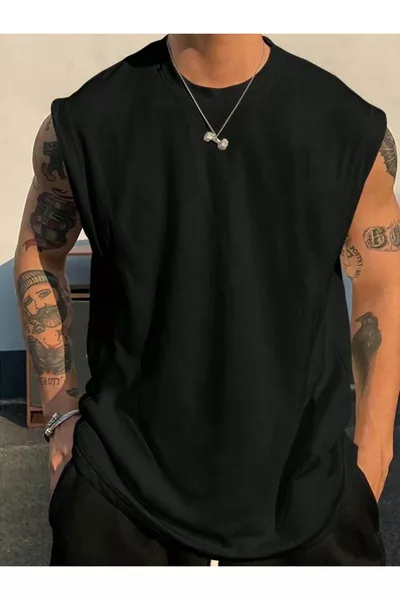 T-shirt Trend Uomo Senza Maniche Slim Fit