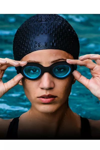 Професионални плувни очила с регулируеми специални лещи, против замъгляване и водоустойчиви, с кутия, за басейн и море