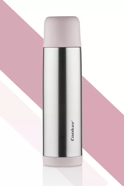 ترمس فولاذي بسعة 0 لتر باللون الوردي البودري