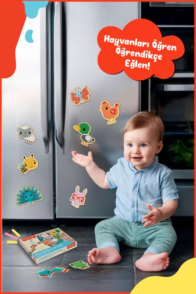 DİYTOY Animaux Magnétiques de Ferme / Puzzle Magnétique +3 ans
