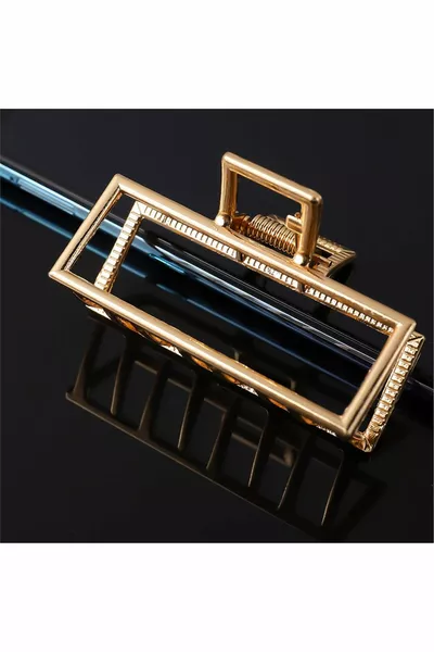 So-much Женская золотая металлическая заколка-пряжка прямоугольной формы-2